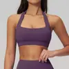 Sujetador de Yoga tipo Nube con Cuello Halter para Verano, Ropa de Yoga con Espalda Hueca, Sujetador Deportivo de Alta Intensidad para Correr y Fitness 3091