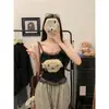 Camisole Patchwork de Renda 2025 Colete Doggy para Mulheres, Top Base Curto de Caimento Justo, Versátil e Pode Ser Usado por Fora
