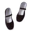 Sapatos de Costura de Verão para Mulheres de Pequim Antiga Diários Lona Fivela Vermelha em estoque Bico Redondo Cano Baixo Têxtil Sapatos de Dança