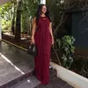 Ropa de Mujer Transfronteriza Europea y Americana Otoño 2026 Nuevo Sexy Temperamento Sin Mangas Plisado Ceñido al Cuerpo que Resalta la Cadera Vestido Largo Mujer