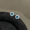 Brincos de Tarraxa Floco de Neve Azuis Mais Vendidos no Exterior para Mulheres Luxo Leve Moda Temperamento Zircônia Enfeites de Orelha Exquisitos Joias de Alto Padrão Venda por Atacado