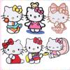 Parche de Animales Autoadhesivo con Diseño de Gato para Niñas, Parche de Tela Bordado en Varios Tamaños, Estilo de Dibujos Animados, Moderno y Versátil para Ropa