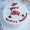 Decoração de Bolo Papai Noel Deitado Enfeites FelizNatal Prato com Palavra Natal Decoração de Mesa de Confeitaria