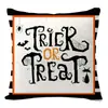 La Serie de Halloween Más Popular de Amazon Funda de Almohada de Lino Calavera Calabaza Fantasma Blanco y Negro Estampado Cojín Cojín para Sofá