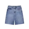 Shorts Jeans Feminino Casual Elegante Slimming Cintura Média Longo Estilo Europeu e Americano Transfronteiriço 2026 Nova Moda 6147125