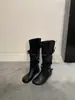 Botas Blancas Estilo Mujer 2026 Nuevo Otoño Aumentadoras de Altura Súper Calientes Extremadamente Atractivas Botas Largas Caña Alta Botas de Montar Versátiles