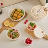 Caja de conservación de alimentos para frutas cuatro en uno puede entrar al horno microondas lonchera bento para oficinista portátil de plástico sellada