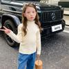[en stock] suéter de niña cuello alto otoño suéter de niña otoño camisa base para niños bebé tejido nuevo