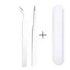 Pinzas para Pestañas Postizas Pinzas para Uñas Artísticas DIY Pinzas para Técnicos de Pestañas Pinzas para Extensiones de Pestañas Punta Curva Punta Recta