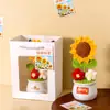Adornos Florales Hechos a Mano para el Día del Maestro, Flores Artificiales de Girasol, Adornos Terminados en Maceta, Regalos Creativos para Maestros en el Día del Maestro