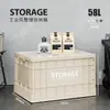 Caja de Almacenamiento Plegable de Estilo Industrial Personalizada Caja de Volteo de Plástico con Tapa Caja de Almacenamiento para Camping al Aire Libre de Gran Capacidad con Poleas