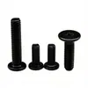 Tornillo para máquina de cabeza plana ranurada de acero inoxidable 304 negro, tornillo para máquina de cabeza plana delgada negro, tornillo para máquina de cabeza plana grande