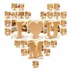 Letras en inglés al por mayor, adornos para bodas, artesanías sencillas de madera, letras DIY, adornos para decoración del hogar