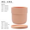 Vaso de cerâmica estilo creme nórdico liso queimado para flores com bandeja redondo doméstico celebridade da internet argila suculenta rabanete verde orquídea com furos