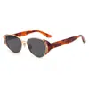 Colección de Gafas de Sol de Metal, Nuevo Estilo de Alta Gama para Mujer, Moda Personalizada Fotografía Callejera, Gafas de Sol Lisas Ojo de Gato Anti-UV para Hombre