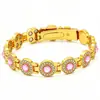 Pulsera Magnética Antiestática de Aleación Redonda con Diamantes Completos y Cierre de Una Sola Fila, Moda Popular Transfronteriza Europea y Americana de Lujo Ligero para Mujer en Stock