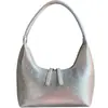 Nova Bolsa de Ombro de Prata em Formato de Meia-Lua para Primavera e Verão para Mulheres, Bolsa de Mão de Ombro Versátil da Moda Estilo Francês