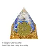 Pirâmide de Bola de Cristal Natural 5/6/8cm Ornamento de Mesa Chakra Cascalho Colorido Pirâmide de Resina Epóxi