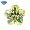 Huagang Gem Pentagonal Ameixa Flor Oliva Amarelo Zircão Pedra Nua Pedra Artificial Branca CZ Gem Anéis Jóias Pedra Principal Diamante