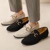 Mocasines de verano para hombre, de color liso y brillante, estilo coreano, de talla grande, sin cordones, informales, de cuero para oficina.