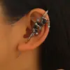 Brincos de Argola Cruzados com Padrão de Cobra Escuro de Nicho Transfronteiriços, Pinos para Piercing Duplo na Orelha Não Desbotáveis, Acessórios Personalizados para Garotas Descoladas