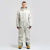 Macacão de Ski Peça Única Masculino Snowboard À Prova de Vento Impermeável Quente Cor Sólida Estilo Macacão de Trabalho Macacão de Ski Transfronteiriço Amazon