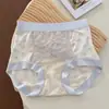 Calcinha Feminina de Renda Floral Lyocell 10A Antibacteriana com Forro de Seda Cintura Alta Respirável Modeladora de Barriga