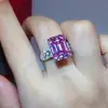 Anillo de Esmeralda de Moissanita de 10 Quilates Plata de Ley S925 Lujo Exagerado Anillo de Diamante Europeo Americano Venta al por Mayor Transfronteriza Popular Nuevo Estilo