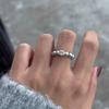 Anillo Elástico de Plata Esterlina S925 Cubo de Azúcar Perla Austriaca Swarovski Diseño Nicho Anillo para Dedo Índice de Mujer Modelo Nuevo 2024
