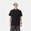 Camiseta de Manga Corta con Cuello Alto y Media Cremallera para Hombre, Estilo Nuevo, Color Sólido de Verano, Top Fresco y Moderno para Deportes al Aire Libre