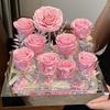 Rosa de Flor Preservada Caja de Regalo Acrílica Regalo del Día de San Valentín Chino para el Cumpleaños de la Novia Adornos Decorativos de Alta Gama