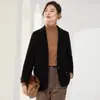 Nuevo Abrigo de Lana de Doble Cara de Alta Gama para Mujer Otoño e Invierno 2026, Corte Ajustado, Cuello de Solapa, Estilo Corto, Adecuado para Figuras Pequeñas