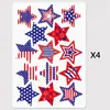 Pegatinas decorativas para fiesta del Día de la Independencia estadounidense transfronterizas, pegatinas adhesivas en forma de estrella, pegatinas para sobres de regalo, etiquetas