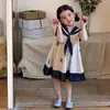 Vestido de Princesa sin Mangas Estilo Academia para Niñas, Nuevo Modelo Verano 2026, Versión Coreana de Moda con Vestido Chaleco de Cuello Marinero