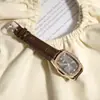 Nuevo Reloj de Cuarzo para Mujer Elegante Correa de Cuero Reloj de Mujer Incrustaciones de Pedrería Moda Gradiente Reloj para Mujer Mayoreo
