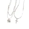 Collar Plateado Oscuro con un Diseño Único, Versátil y Elegante, Cadena para Clavícula de Alta Gama en Tendencia de Moda para Mujeres