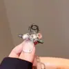Presilha de Garra Mini Brilhante com Garra de Diamante Estilo Coreano, Piranha Pequena Delicada com Strass para Mechas, Presilha Lateral de Princesa para Mulheres com Pérolas