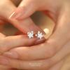 Aretes de Estrella de Circonio de Plata Esterlina S999 para Mujer Corea del Sur de Alta Gama Dulces Pequeños Libro Rojo Explosivo Lujo Ligero Aretes de Plata