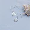 Nalan Prata de Lei S925 Brincos Curtos Ganchos de Orelha Série de Natal Floco de Neve Cravejados de Diamantes Femininos Brincos de Outono e Inverno G2141