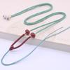 Elástico top talão pingente pingente corda imitação cinábrio cordão tecido jóias jade colar corda pingente cordão