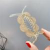 Presilha de Cabelo Avançada com Cabeça de Bola Totalmente em Diamante Grampo para Parte de Trás da Cabeça Feminino Temperamento Artefato de Cabelo Presilha Retro Adorno de Cabelo Estudante