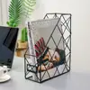 Estantería de escritorio geométrica simple de lujo con luz nórdica, caja de almacenamiento para suministros de oficina, carpeta y escritorio