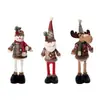 Boneca de Pelúcia de Natal da Moda Luxuosa Papai Noel Boneco de Neve Rena Elástica em Pé Decoração Presente