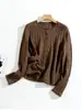 Cárdigan de punto hueco con cuello redondo estilo coreano para mujer, abrigo artístico vintage para primavera y otoño, estilo corto holgado, chaqueta suéter fina
