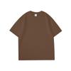 Camiseta de Manga Corta para Hombre, 260g, Hilo Doble Pesado, Hombro Caído, Algodón Puro, Verano, Holgada, Transpirable, Cuello Redondo