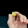 Anillo Retro Estilo Chino Nuevo Cepillado Calabaza para Mujer, Diseño Nacional Personalizado con Circonita, Anillo Ajustable, Nuevo Modelo al por Mayor