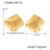 Brincos quadrados de dobra irregular estilo ins europeu e americano design retrô de formato especial aço titânio banhado a ouro real 18K brincos geométricos