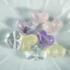 Cristal Blanco Natural, Amatista, Citrino, Cristal Rosa Melocotón Cuentas Sueltas, Cuentas Separadoras de Corazón, Accesorios de Cristal con Cuentas para DIY
