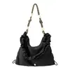 Bolsa Leve de Tecido Plissado Bolsa de Mão Feminina Versátil Casual Bolsa de Ombro Moda Estilo Coreano Bolsa Transversal Moda Simples