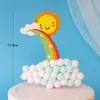 Decoración de pastel para hornear globo aerostático de arcoíris nube molino de viento ins bandera de inserción para pastel de feliz cumpleaños